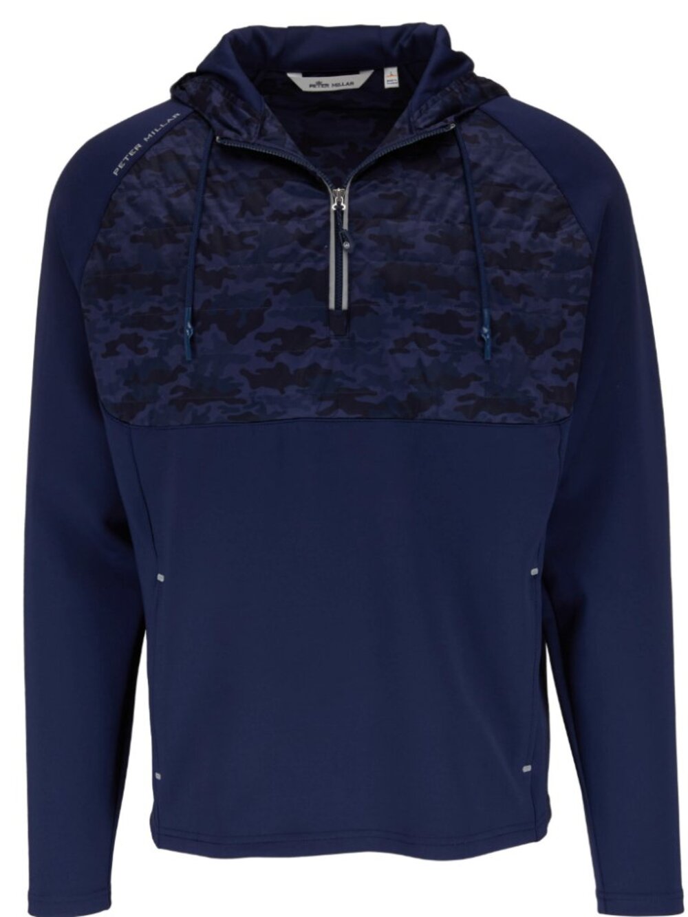 Perfect Condition Peter Millar Weld Navy Camo Hyper Light Half-Zip Hoodie